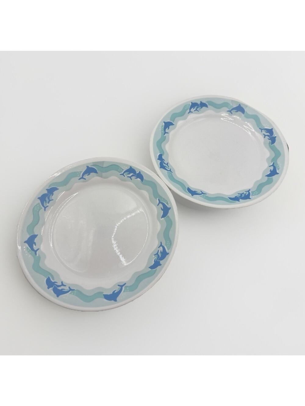Corelle Ocean Dance Dolphins 2 Piece Salad Plates 8.5"